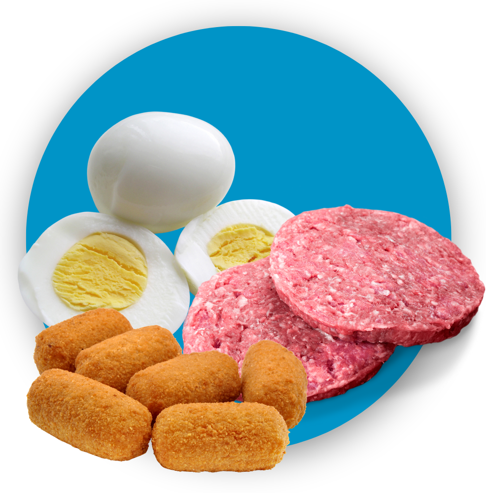 Distribuidores de carnes rojas y semi elaborados - Hamburguesas, huevos duros, croquetas